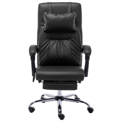 Silla De Oficina De Masaje De Cuero Sintético Negra