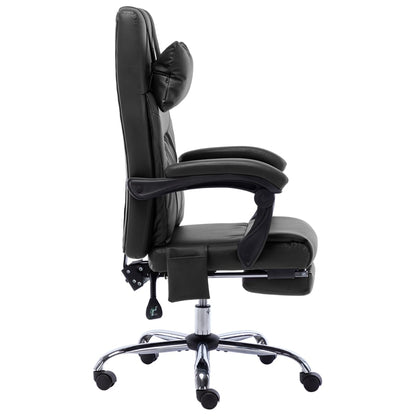 Silla De Oficina De Masaje De Cuero Sintético Negra