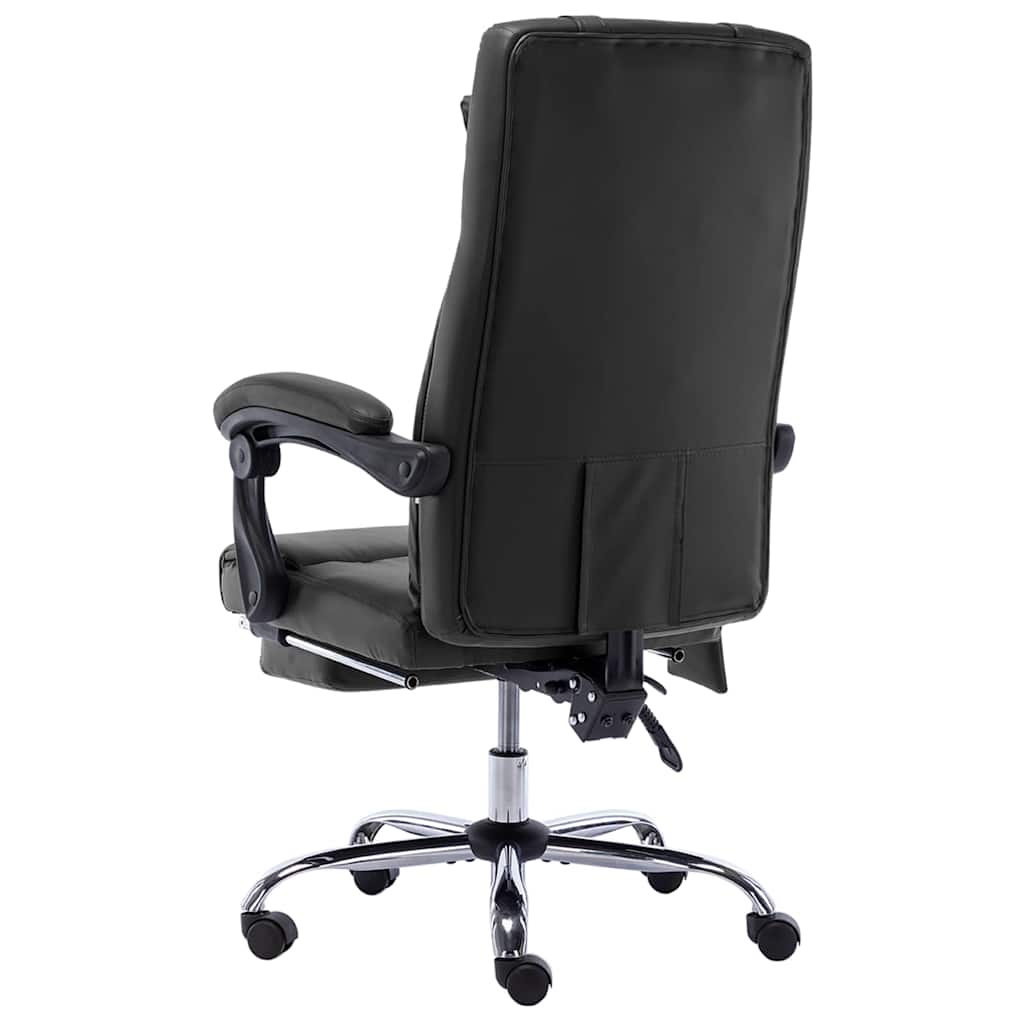 Silla De Oficina De Masaje De Cuero Sintético Negra