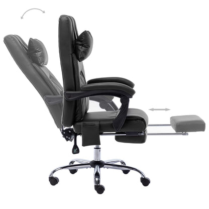 Silla De Oficina De Masaje De Cuero Sintético Negra