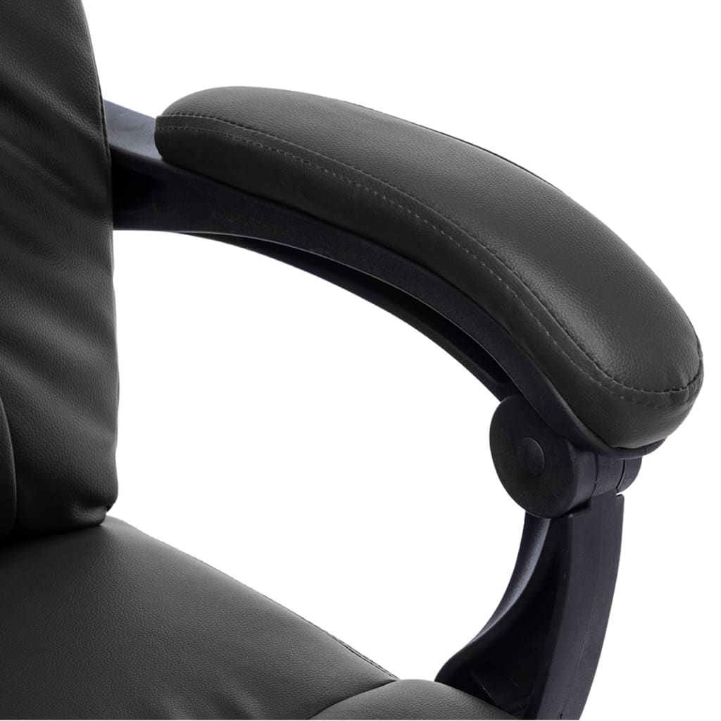 Silla De Oficina De Masaje De Cuero Sintético Negra