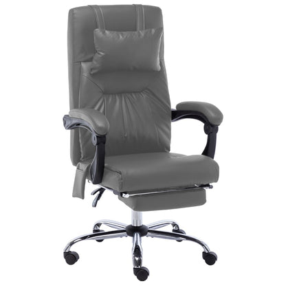 Silla De Oficina De Masaje De Cuero Sintético Negra