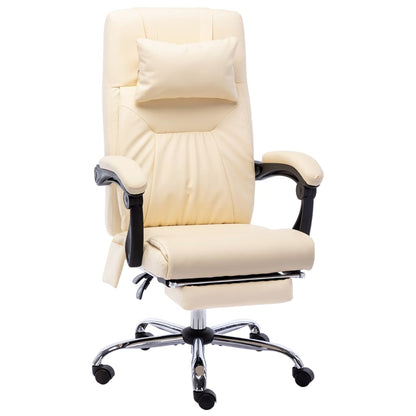 Silla De Oficina De Masaje De Cuero Sintético Negra