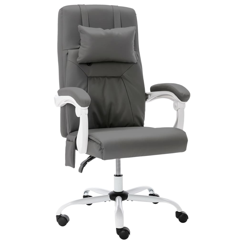 Silla De Oficina De Masaje De Cuero Sintético Negra