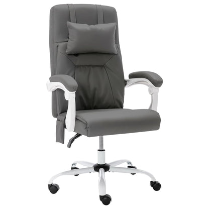 Silla De Oficina De Masaje De Cuero Sintético Negra