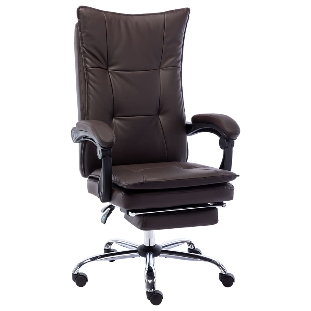 Silla De Oficina De Cuero Sintético Gris