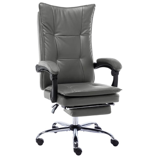 Silla De Oficina De Cuero Sintético Gris