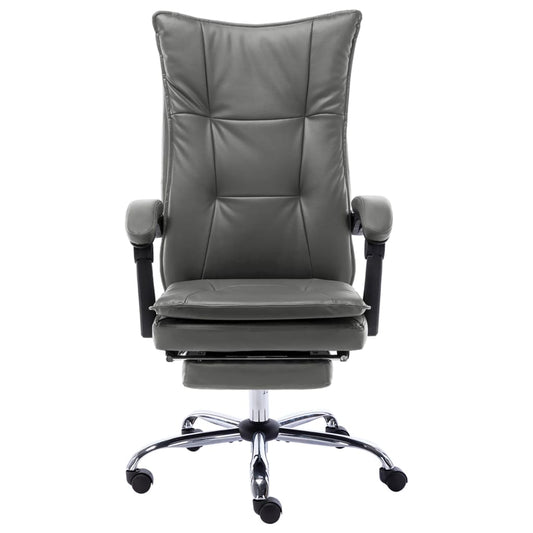 Silla De Oficina De Cuero Sintético Gris