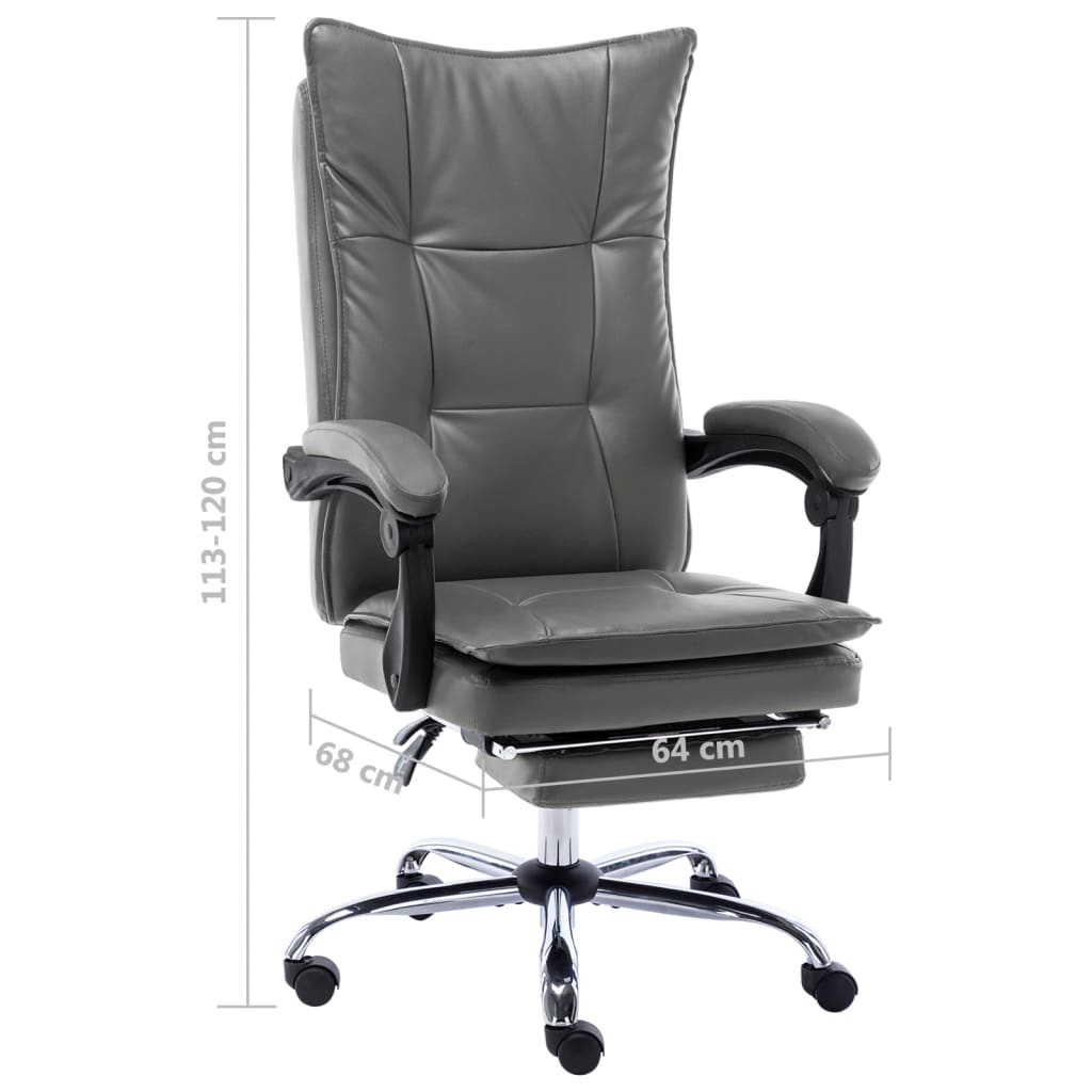 Silla De Oficina De Cuero Sintético Gris