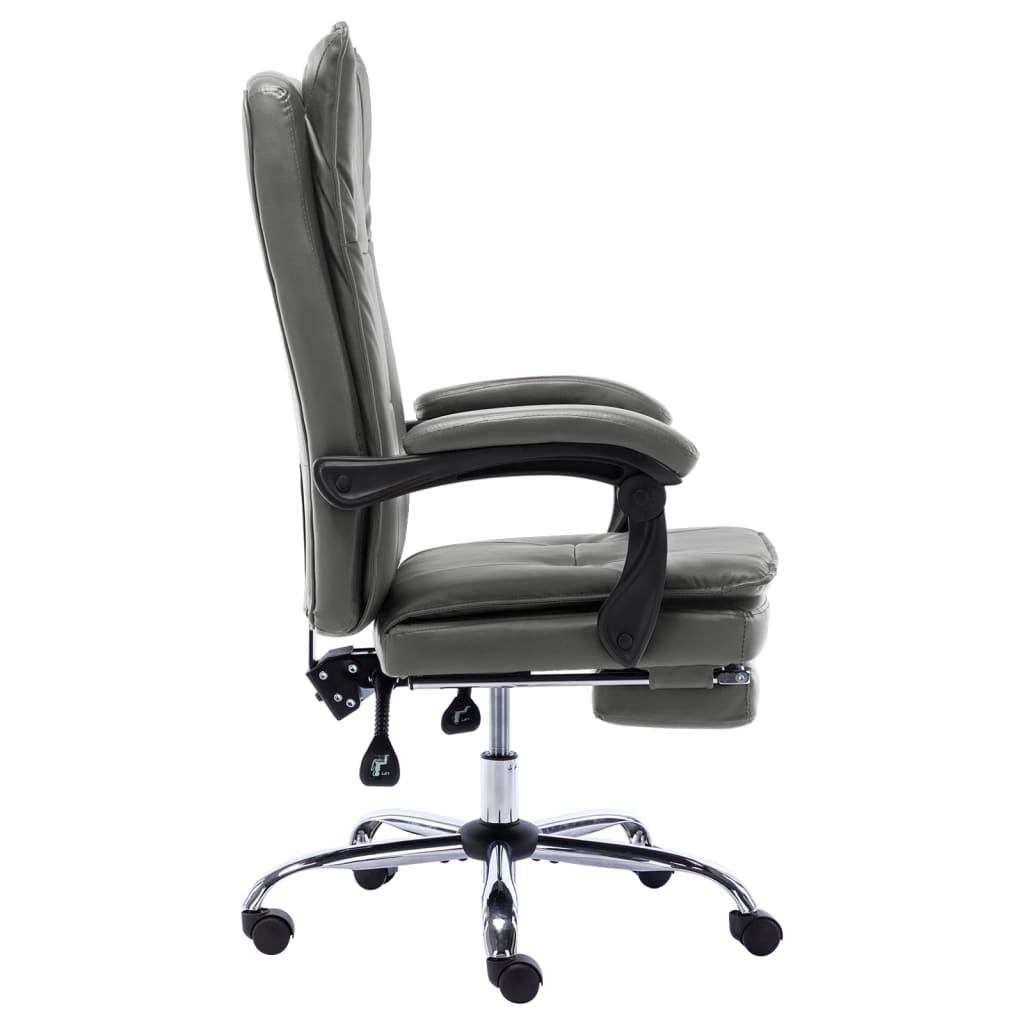 Silla De Oficina De Cuero Sintético Gris