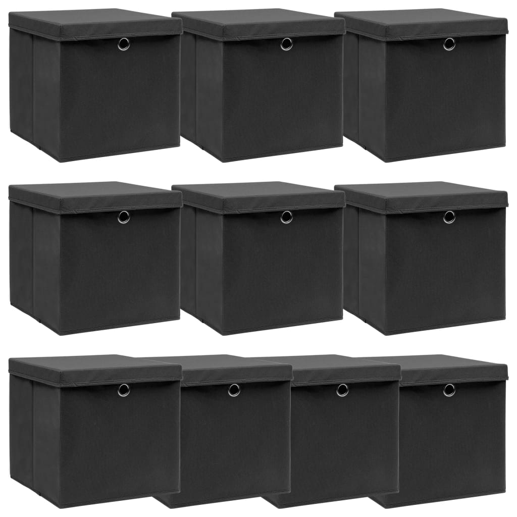 Caja De Almacenaje Con Tapa 4 Uds Tela Azul Celeste 32X32X32 Cm