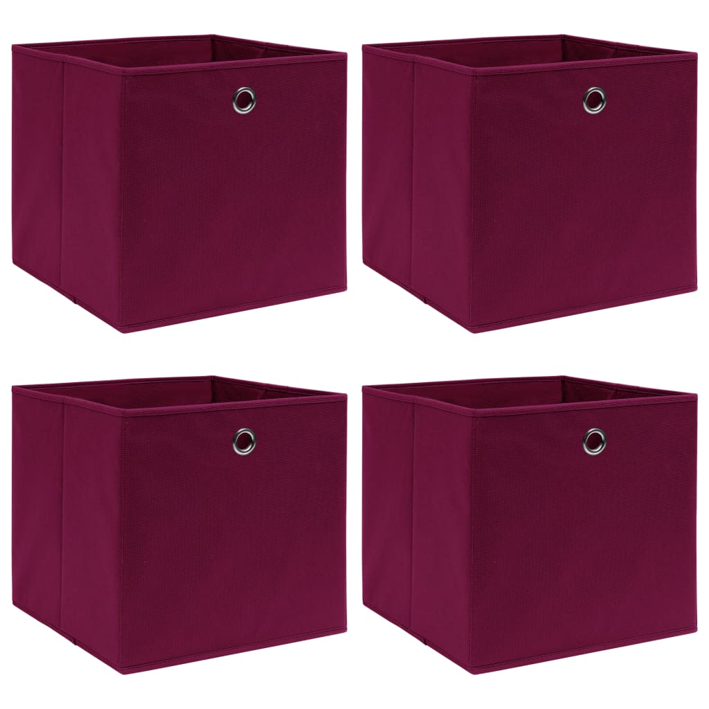 Caja De Almacenaje Con Tapa 4 Uds Tela Azul Celeste 32X32X32 Cm