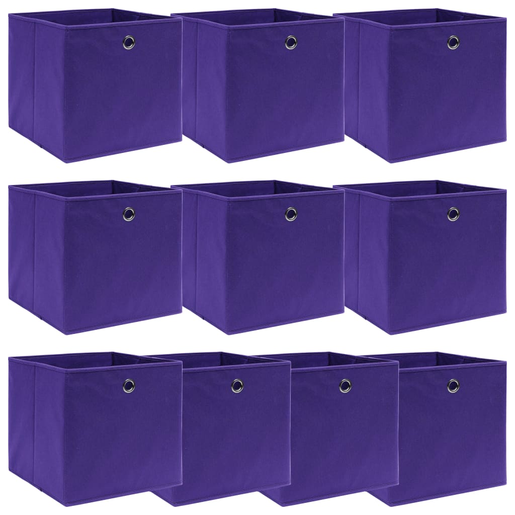 Caja De Almacenaje Con Tapa 4 Uds Tela Azul Celeste 32X32X32 Cm