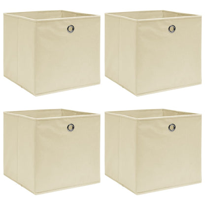 Caja De Almacenaje Con Tapa 4 Uds Tela Azul Celeste 32X32X32 Cm