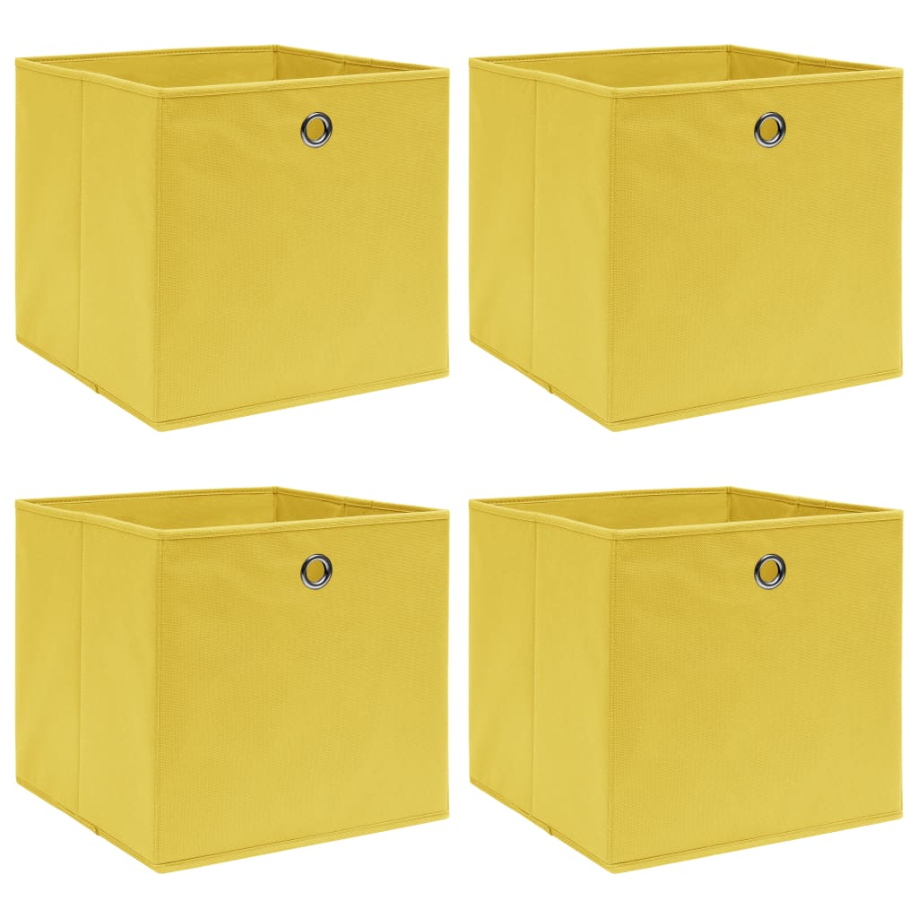 Caja De Almacenaje Con Tapa 4 Uds Tela Azul Celeste 32X32X32 Cm