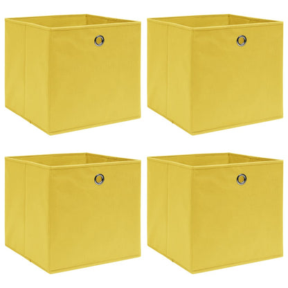 Caja De Almacenaje Con Tapa 4 Uds Tela Azul Celeste 32X32X32 Cm