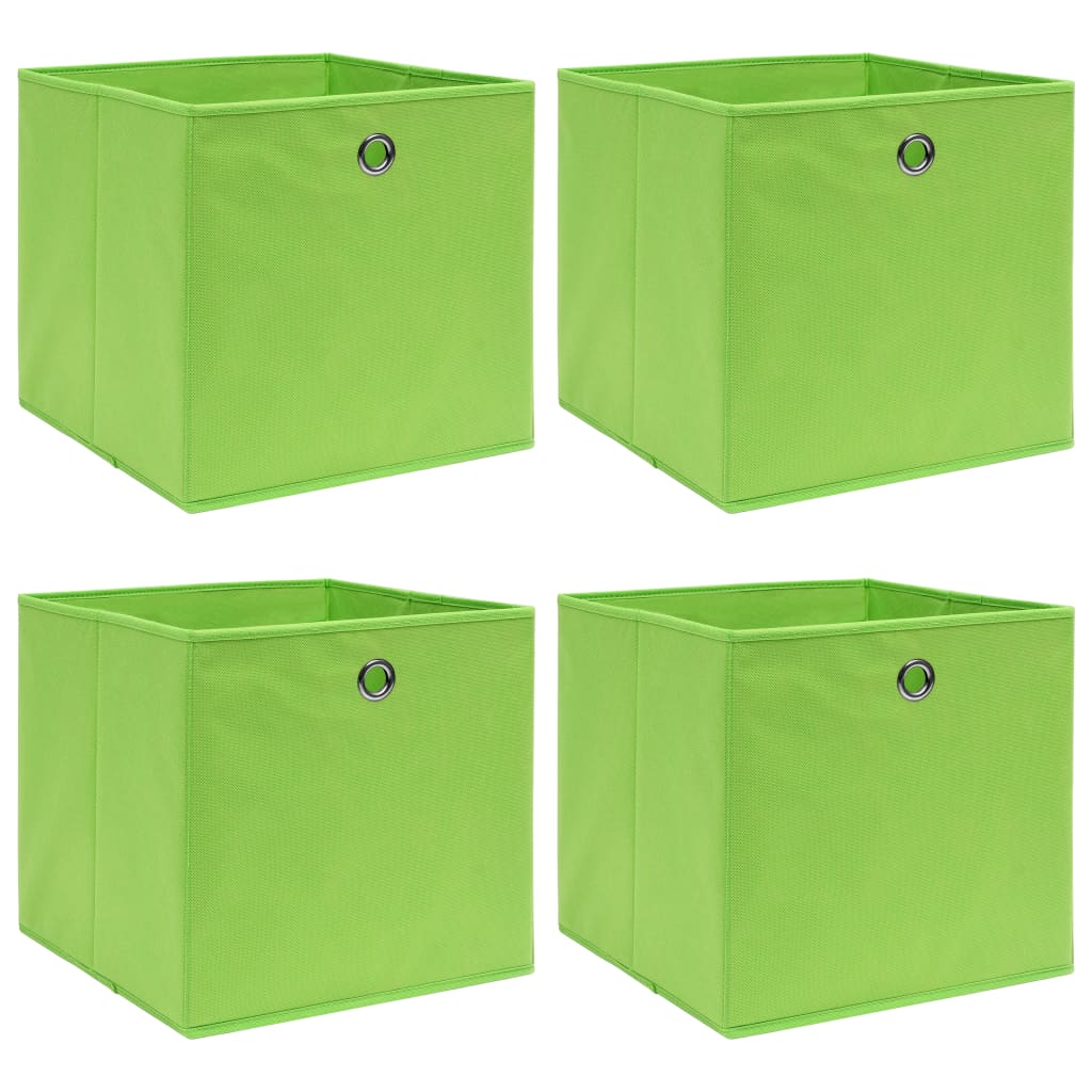 Caja De Almacenaje Con Tapa 4 Uds Tela Azul Celeste 32X32X32 Cm