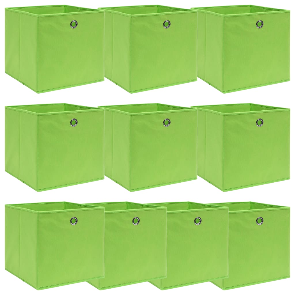 Caja De Almacenaje Con Tapa 4 Uds Tela Azul Celeste 32X32X32 Cm