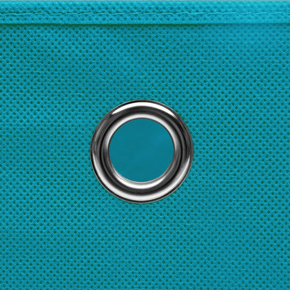 Caja De Almacenaje Con Tapa 4 Uds Tela Azul Celeste 32X32X32 Cm