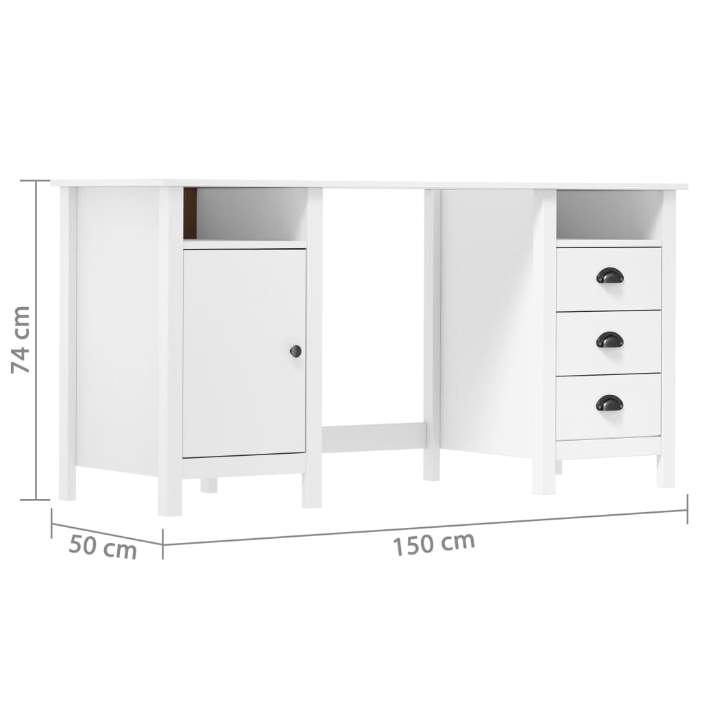 Escritorio Hill Range Madera De Pino 150X50X74 Cm
