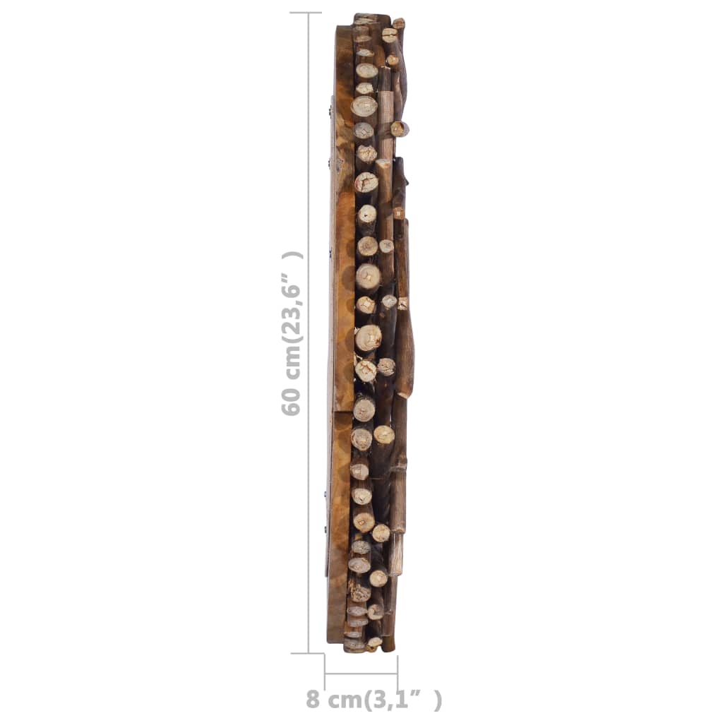 Espejo De Pared Redondo Teca 60 Cm