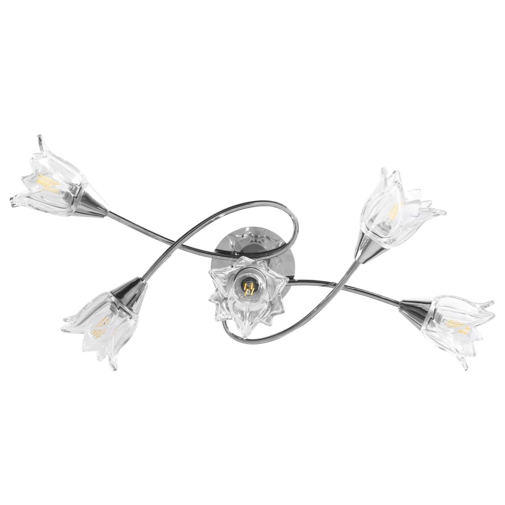 Lámpara De Techo Con Pantallas Vidrio 5 Bombillas E14