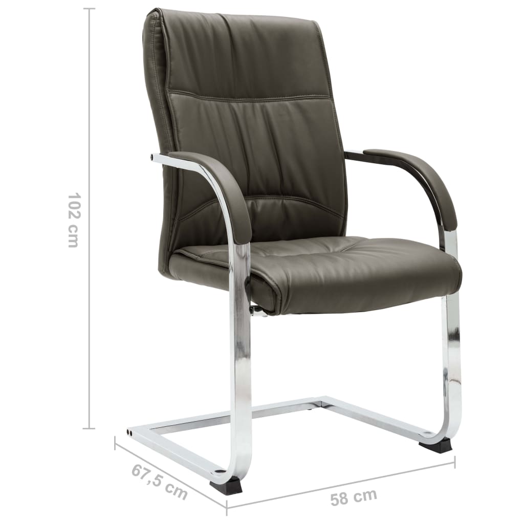 Silla De Oficina Voladiza De Cuero Sintético