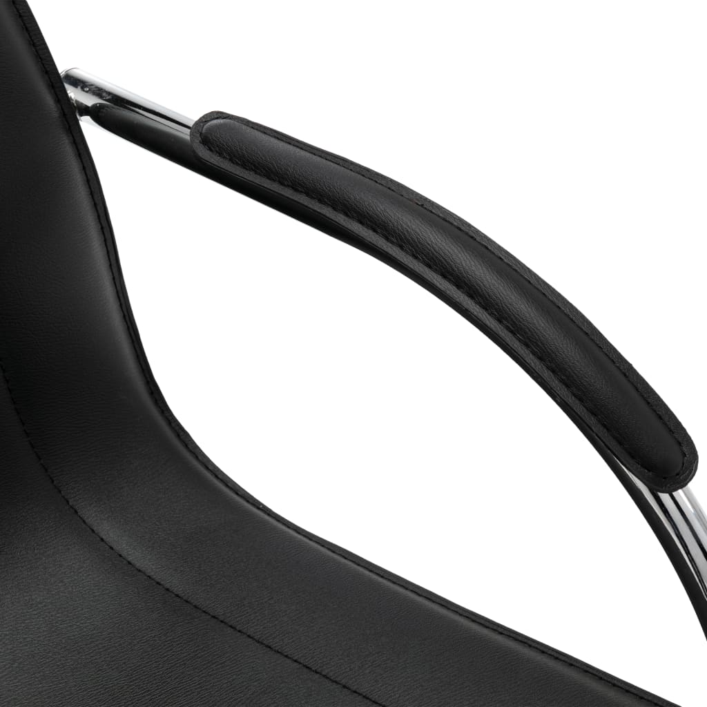 Silla De Oficina Voladiza De Cuero Sintético Negra