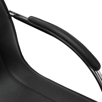 Silla De Oficina Voladiza De Cuero Sintético Negra