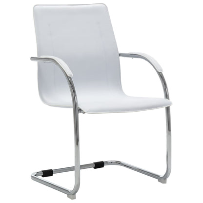 Silla De Oficina Voladiza De Cuero Sintético Negra