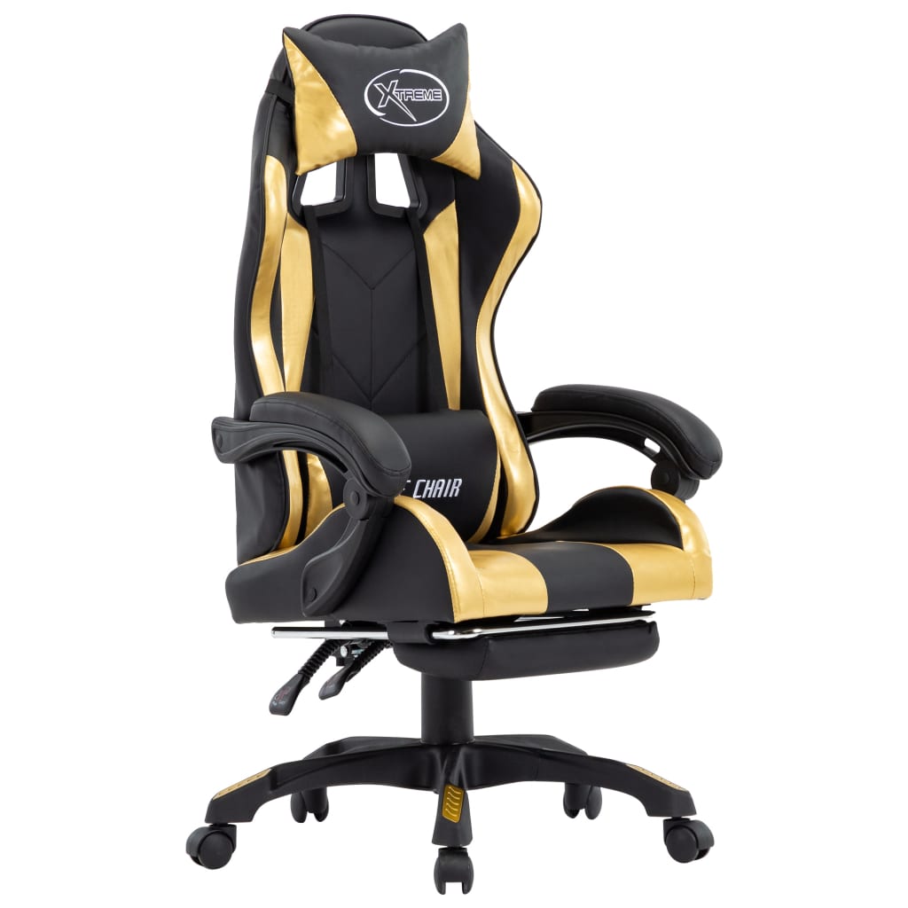 Silla Gaming Con Reposapiés Cuero Sintético