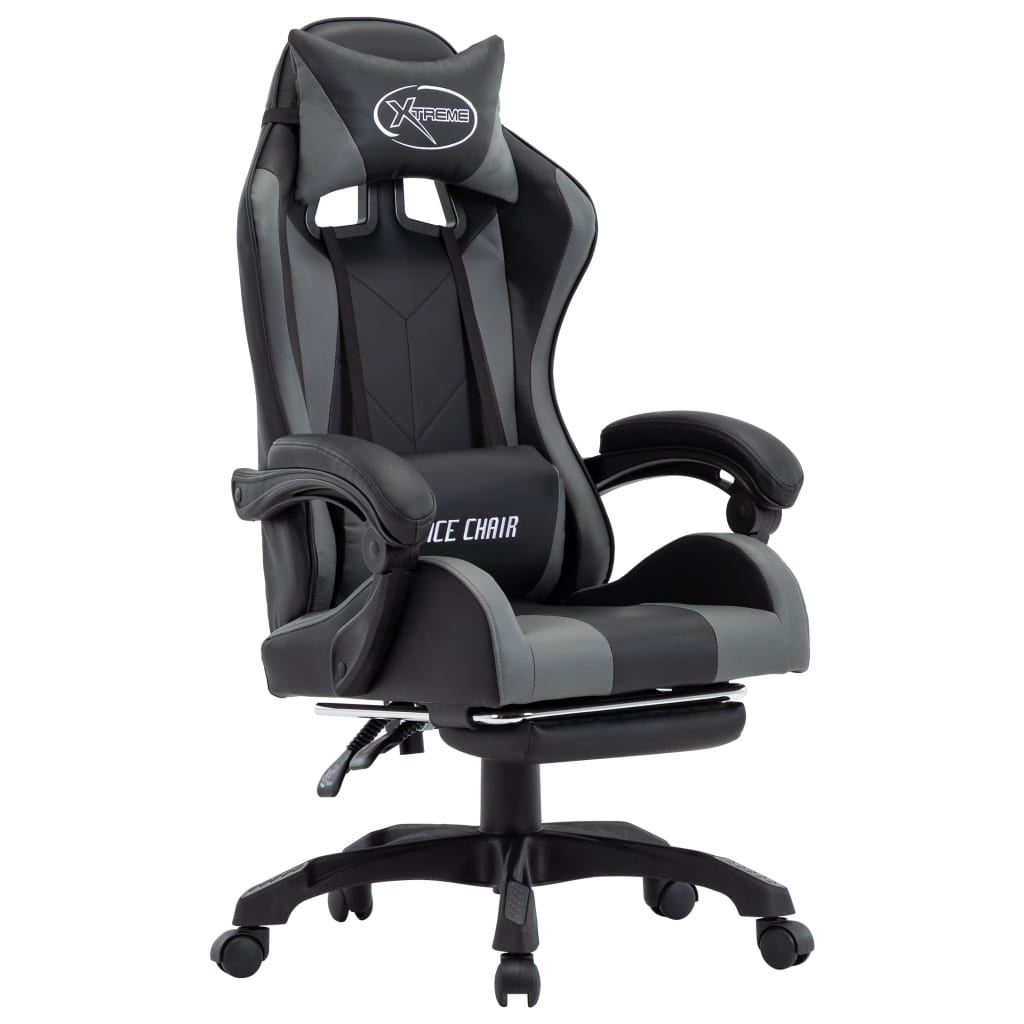 Silla Gaming Con Reposapiés Cuero Sintético