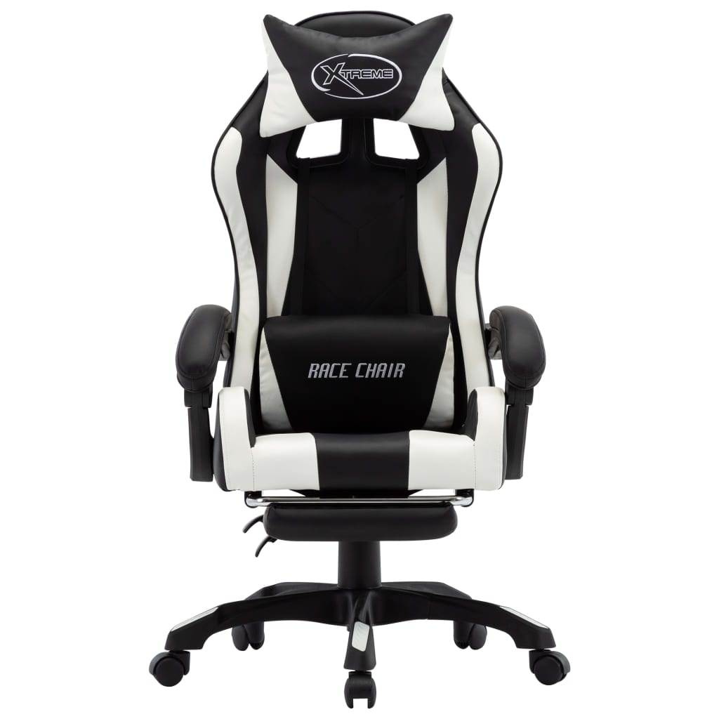 Silla Gaming Con Reposapiés Cuero Sintético