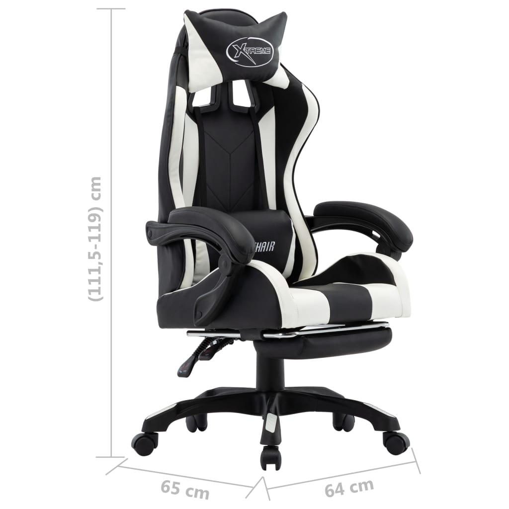 Silla Gaming Con Reposapiés Cuero Sintético