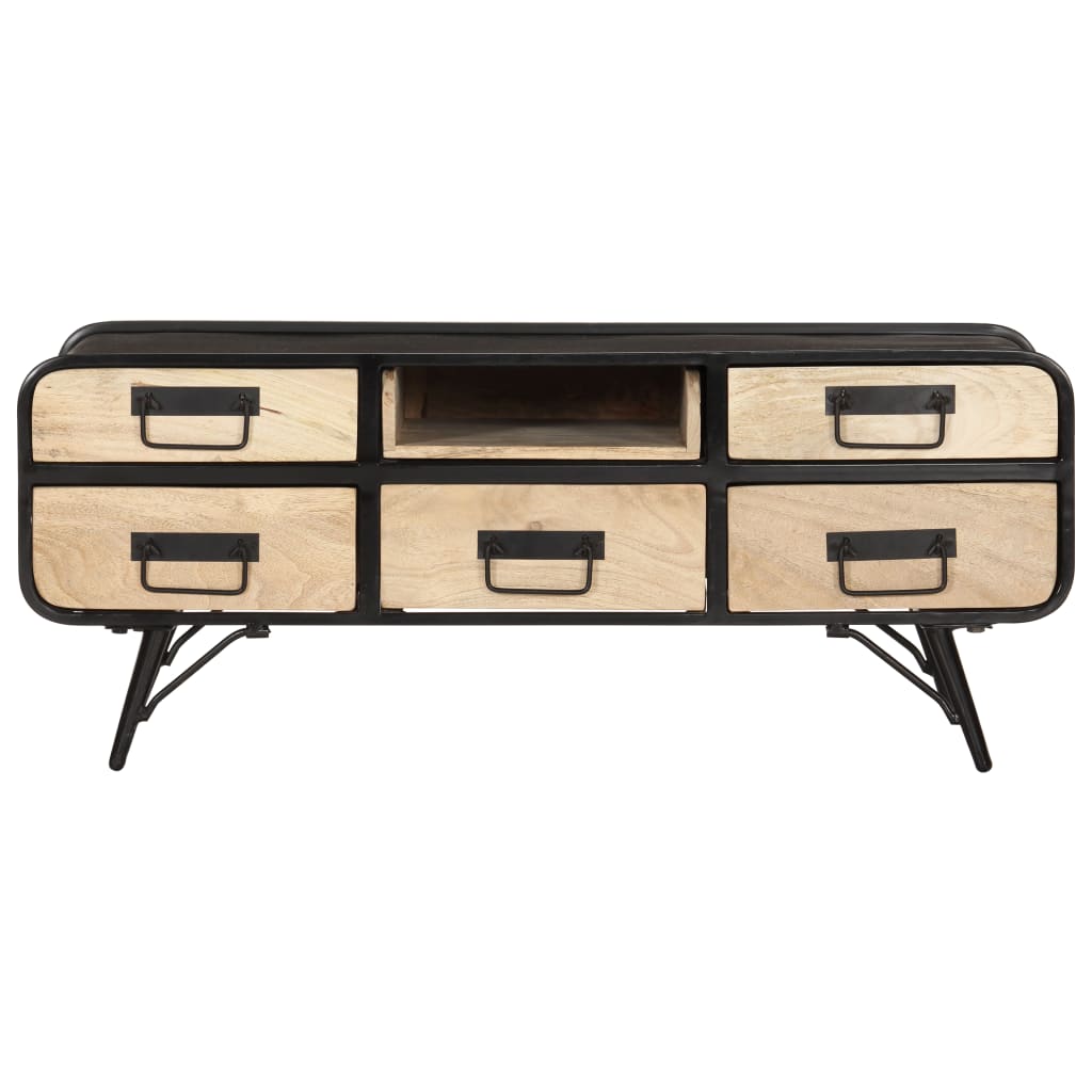 Mesa De Centro Madera Maciza De Mango 100X50X40 Cm