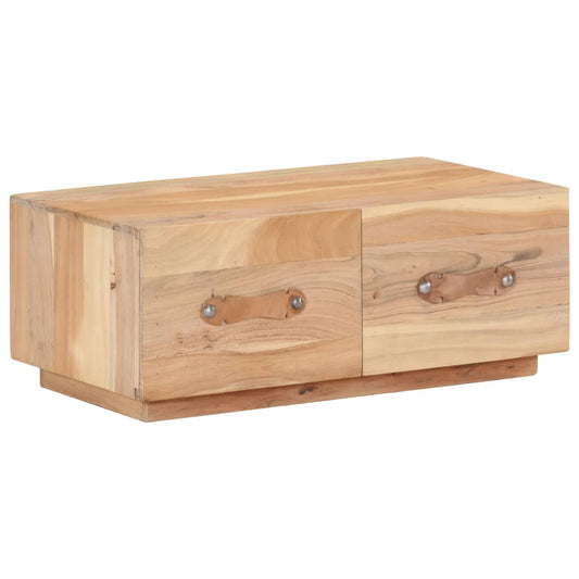 Mesa De Centro De Madera Maciza Reciclada 90X50X35 Cm