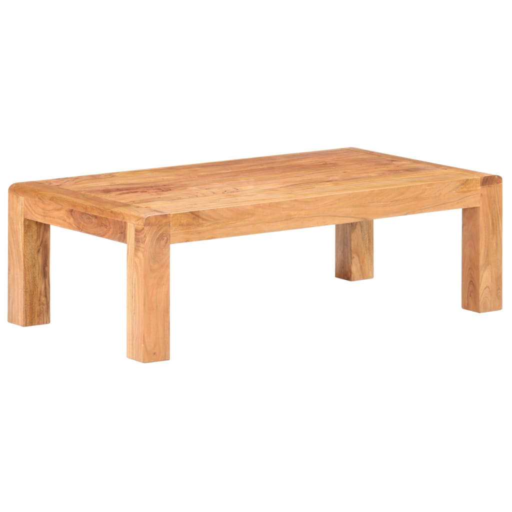 Mesa De Centro Madera Maciza Acacia Acabado Miel 110X60X35 Cm
