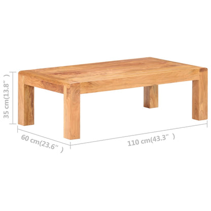 Mesa De Centro Madera Maciza Acacia Acabado Miel 110X60X35 Cm