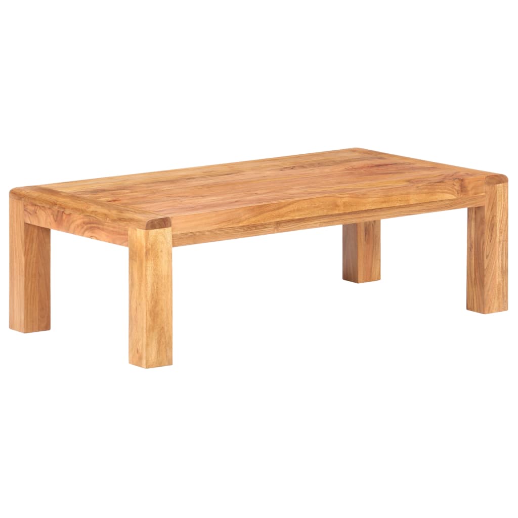Mesa De Centro Madera Maciza Acacia Acabado Miel 110X60X35 Cm
