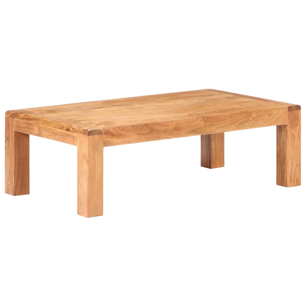 Mesa De Centro Madera Maciza Acacia Acabado Miel 110X60X35 Cm