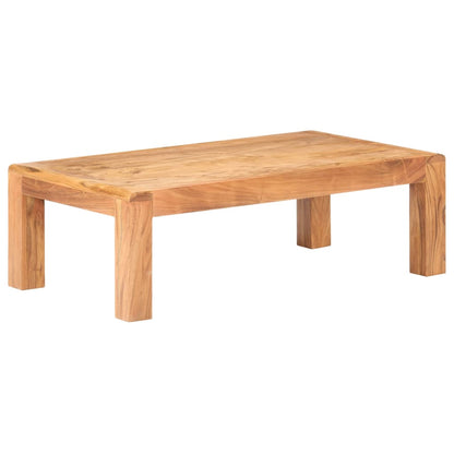 Mesa De Centro Madera Maciza Acacia Acabado Miel 110X60X35 Cm