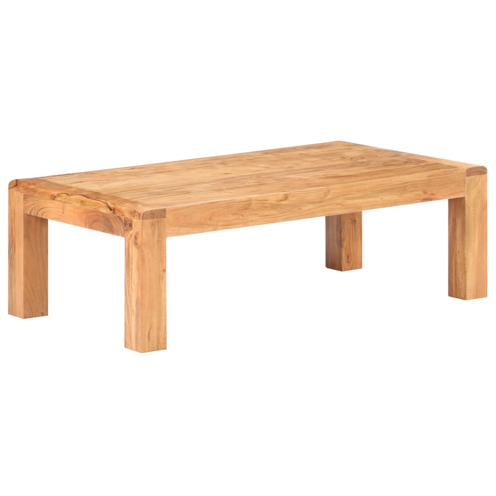 Mesa De Centro Madera Maciza Acacia Acabado Miel 110X60X35 Cm