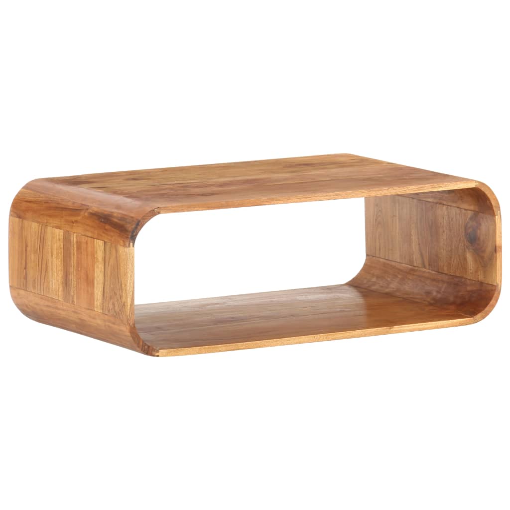 Mesa De Centro De Madera Maciza De Acacia 90X50X30 Cm