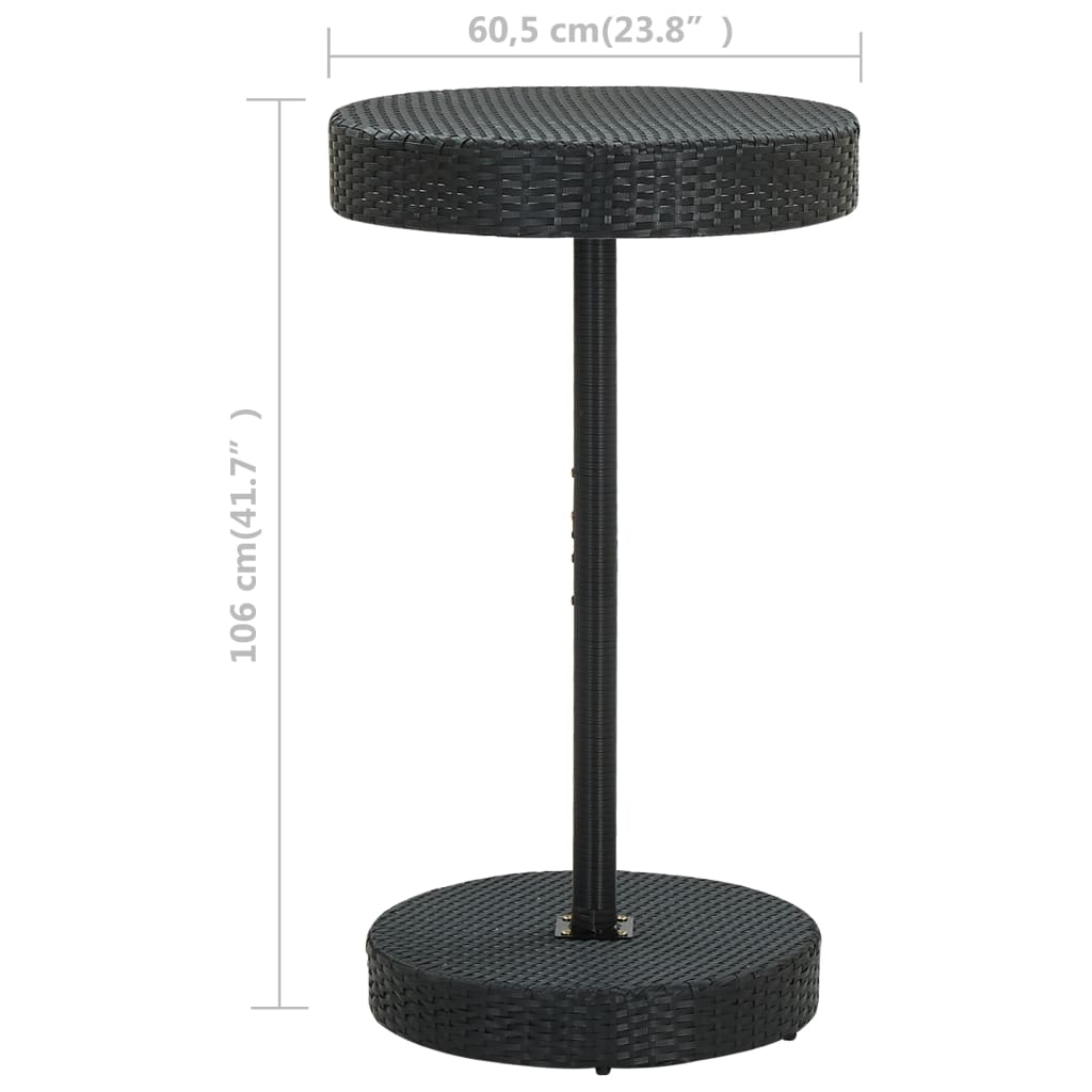 Mesa De Jardín De Ratán Sintético 60,5X106 Cm