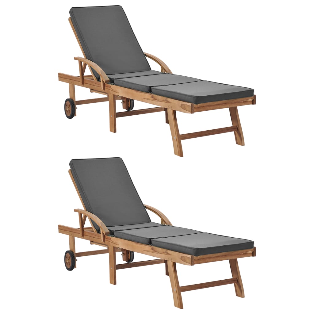 Tumbona Con Cojín Madera Maciza De Teca