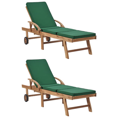 Tumbona Con Cojín Madera Maciza De Teca