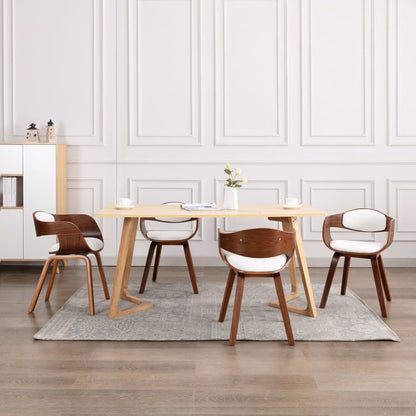 Sillas De Comedor 2 Unidades Madera Curvada Y Cuero Sintético