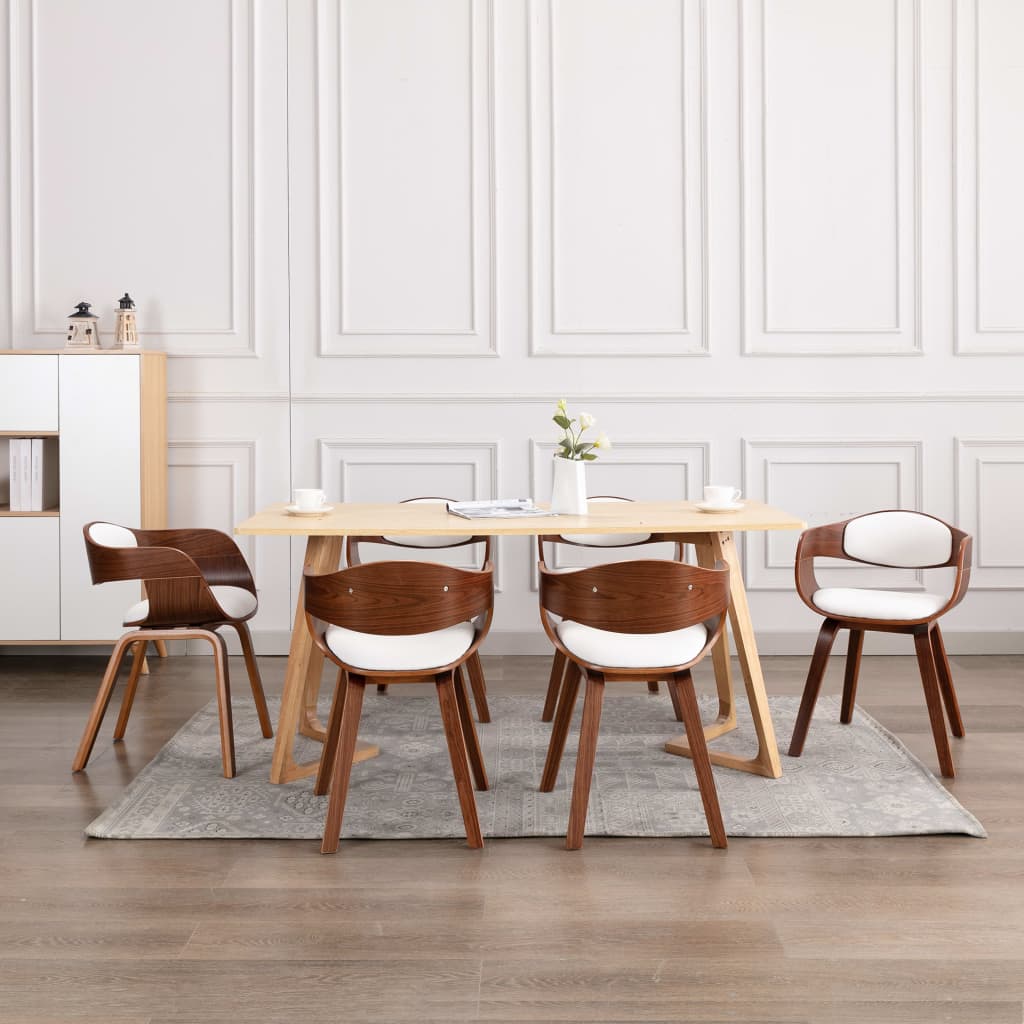 Sillas De Comedor 2 Unidades Madera Curvada Y Cuero Sintético