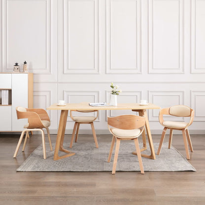 Sillas De Comedor 2 Unidades Madera Curvada Y Cuero Sintético