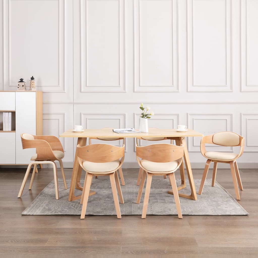 Sillas De Comedor 2 Unidades Madera Curvada Y Cuero Sintético